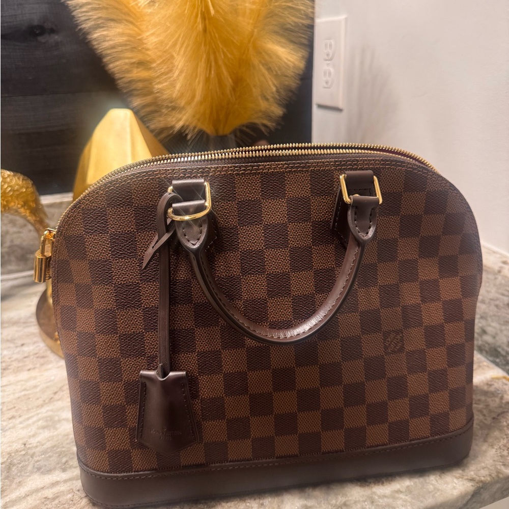 Louis Vuitton Brown Checkered Satchel - Picture 4 of 6